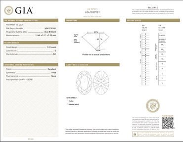 1.01 CT GIA Brilliant Oval Cut Natural Diamond G SI1