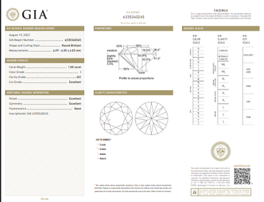 1.00 CT GIA Round Brilliant Natural Diamond I SI2 XXX