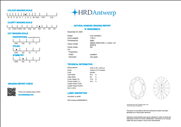 1.50 CT HRD Oval Cut Natural Diamond J SI2