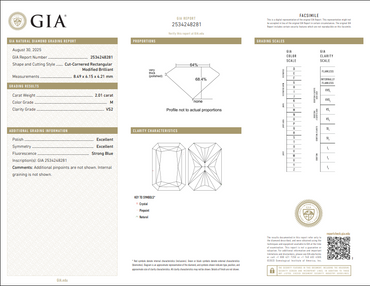 2.01 CT GIA Radiant Cut Natural Diamond M VS2