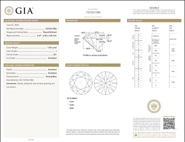 1.05 CT GIA Round Brilliant Natural Diamond I SI1 XXX