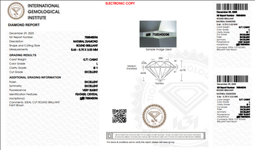 1.47 TCTW IGI Round Brilliant Natural Diamonds (2) K–L SI1 XXX