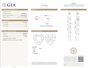 1.20 CT GIA Heart Brilliant Natural Diamond J VS2