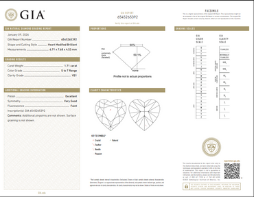 GIA 1.71 CT Natural Heart Modified Brilliant ST VS1