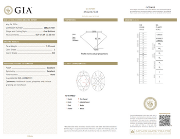 GIA 1.01 CT Natural Oval Brilliant J SI2 XX