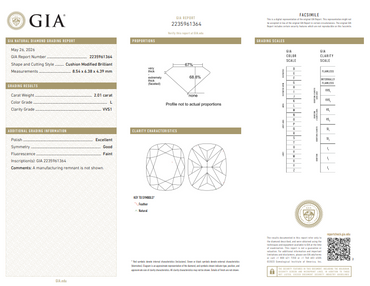 GIA 2.01 CT Natural Elongated-Cushion Cut L VVS1