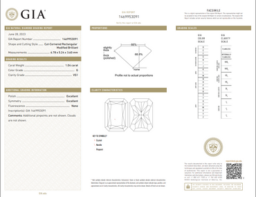 GIA 1.04 CT Natural Radiant G VS1 XX