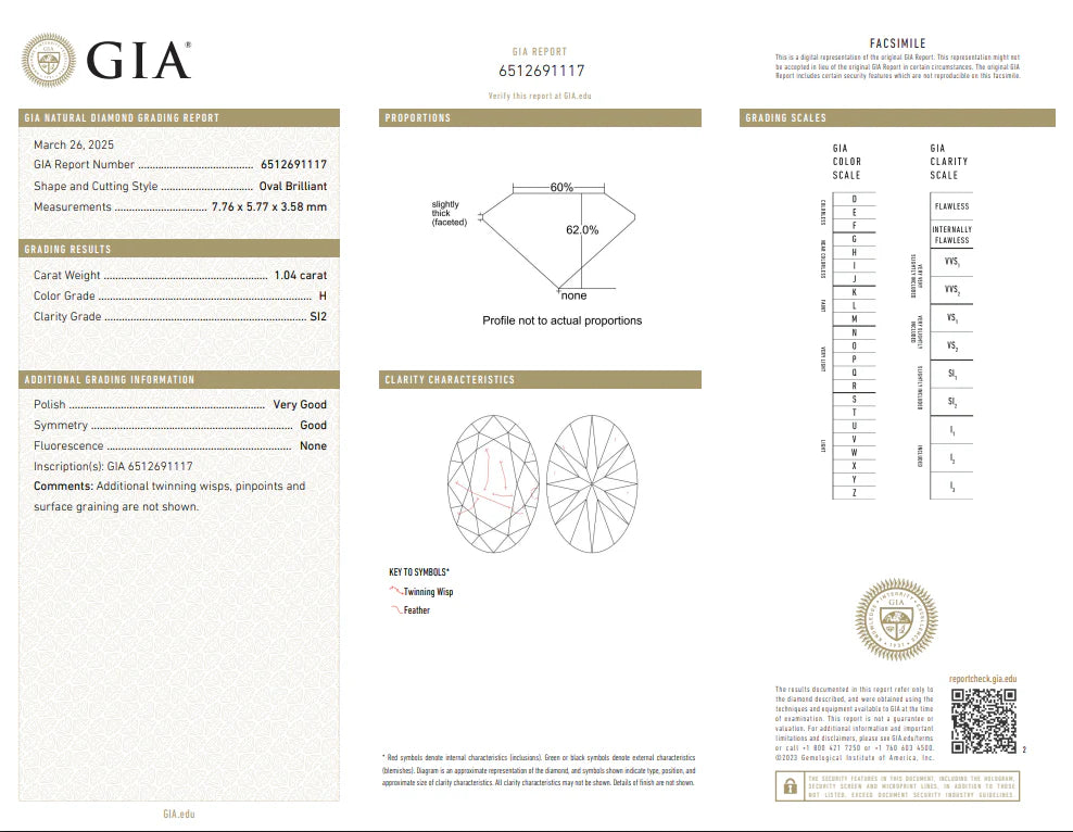 GIA 2.08 CTW Natural Oval Brilliant Match H-I SI2