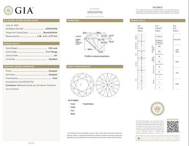 GIA 1.00 CT Natural Round Brilliant S-T SI1 XXX