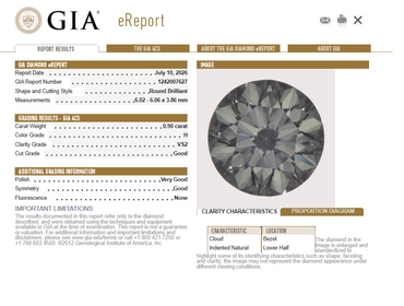 GIA 0.90 CT Natural RB H VS2