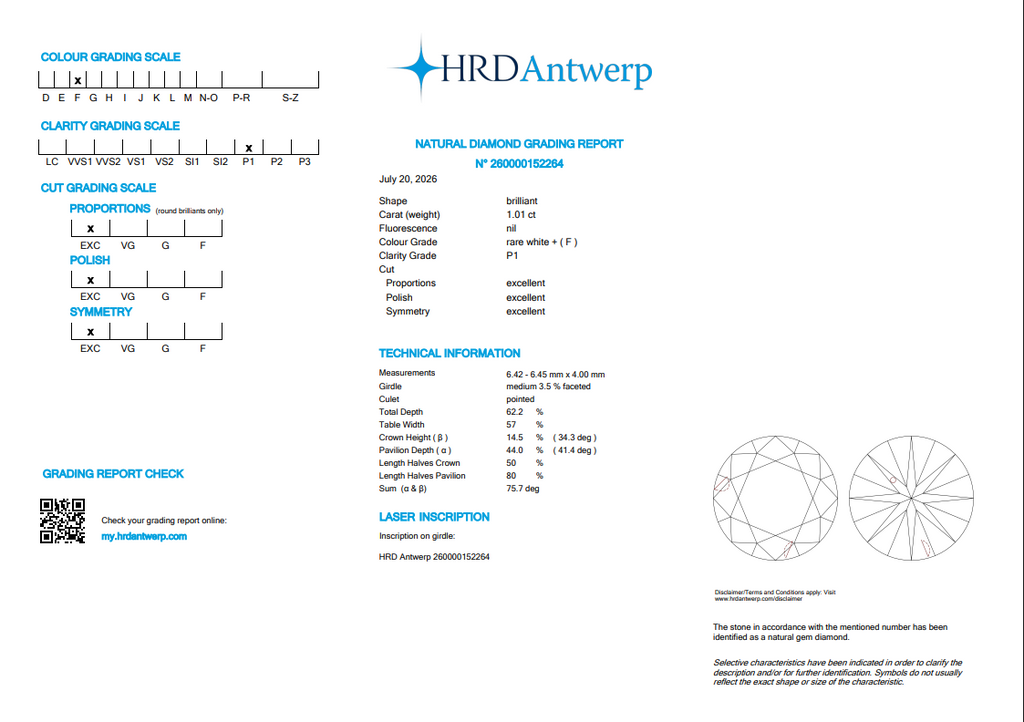 HRD 1.01 CT Natural Round F I1 XXX