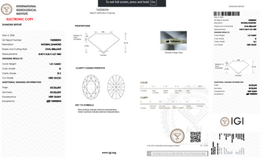 IGI 1.01 CT Natural Oval G SI2 XX