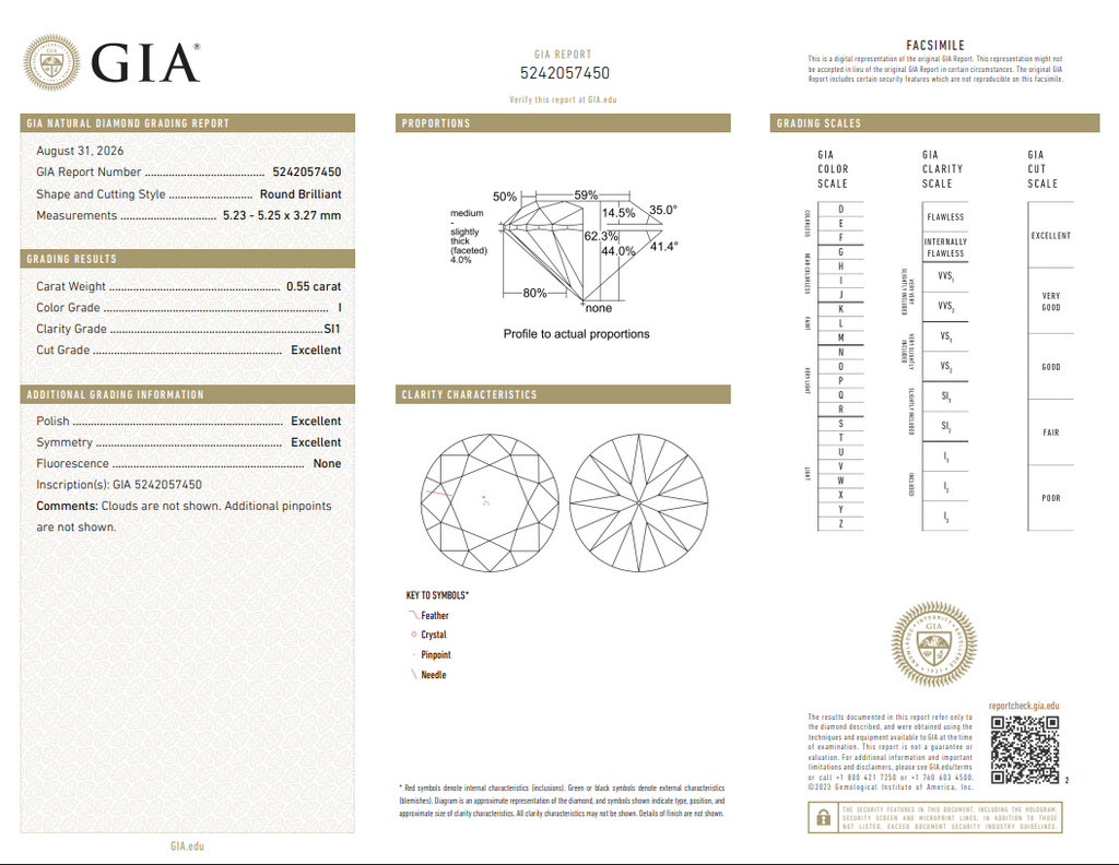 GIA 1.11 CTW Natural Round Brilliant Cut Match IJ SI1-VS2 XXX