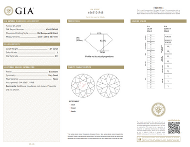 GIA 1.01 CT Natural Old European Cut J SI1