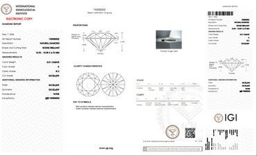 IGI 5.01 CT Natural Round K SI2 XXX