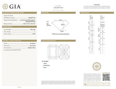 GIA 1.20 CT Natural Radiant L VVS2