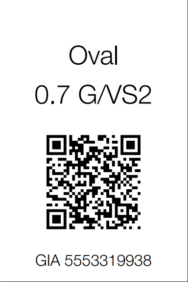 GIA 0.70 CT Natural Oval Brilliant G VS2