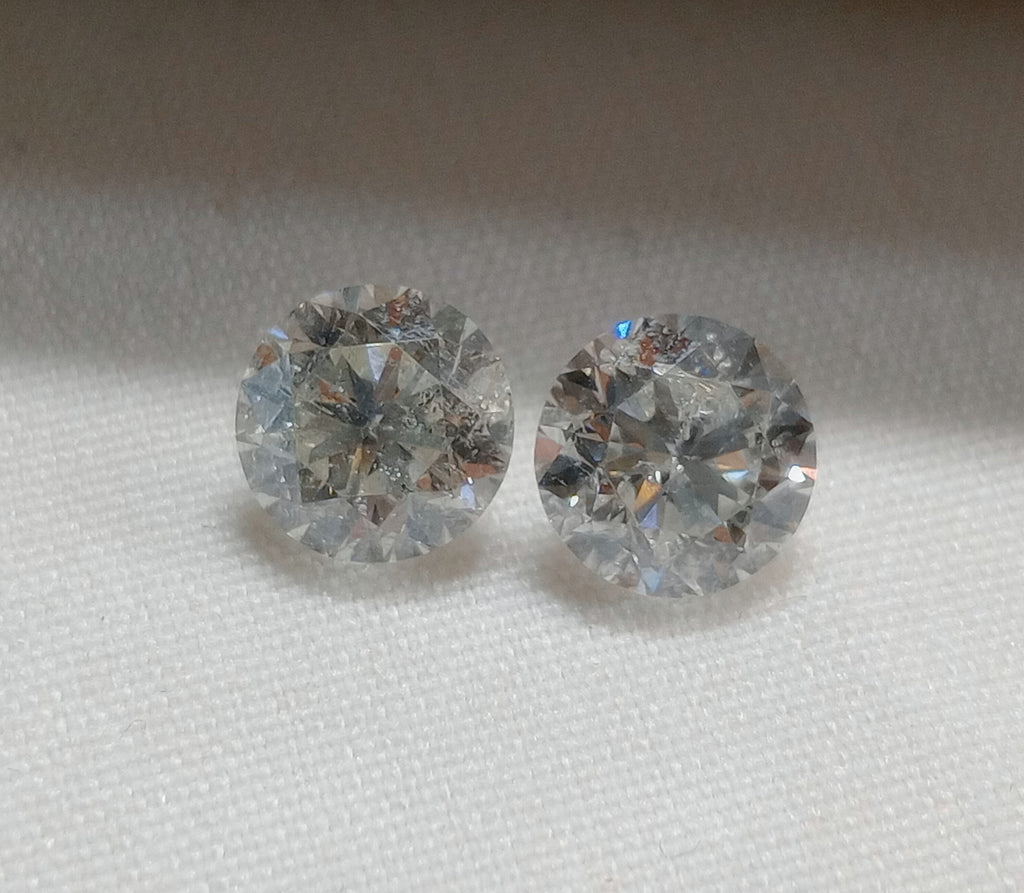 2.65 CT Natural Round Brilliant Match IJ I1-I2