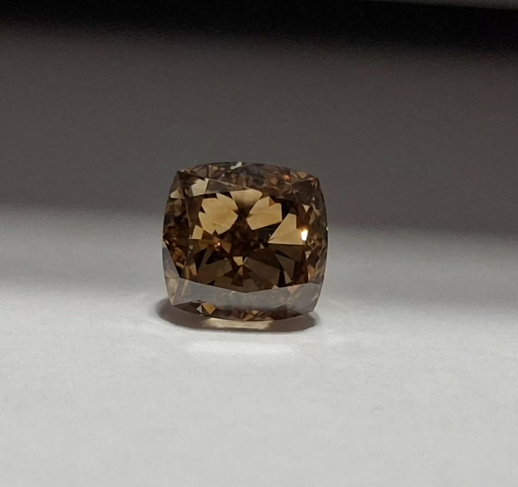 GIA 1.72 CT Natural Cushion Fancy Yellow-Brown VS2 EX VG