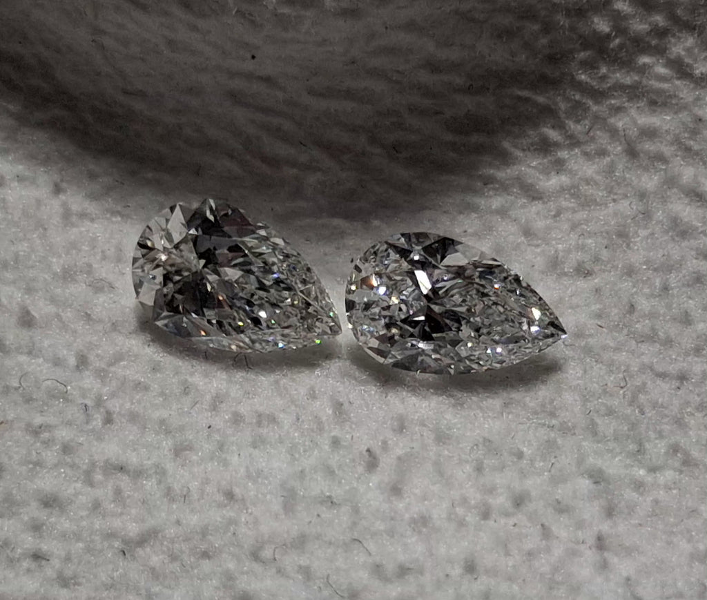 GIA 1.00 CTW Natural Pear Match E-F SI2 EX EX