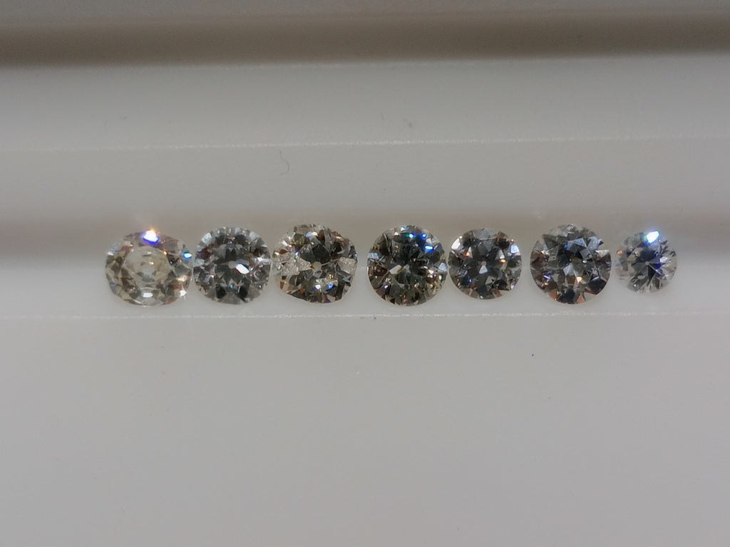 2.52 CTTW Old European Cut Natural Diamond Parcel (7 Stones) G-H-I VS-SI 1 Broken