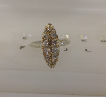 Antique ring with EST 0.80 CT SI+ white Old cut Diamonds