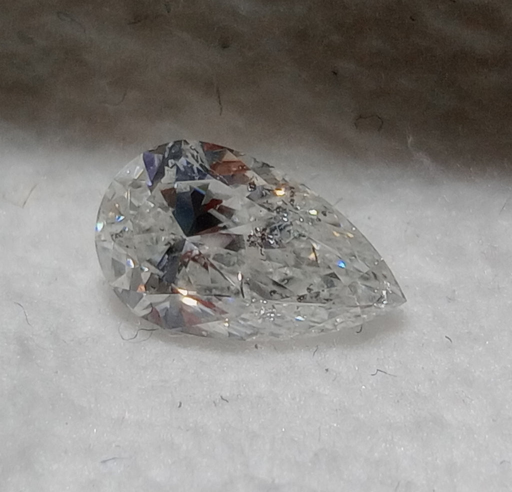 0.70 CT IGI Pear Shaped Natural Diamond G SI2
