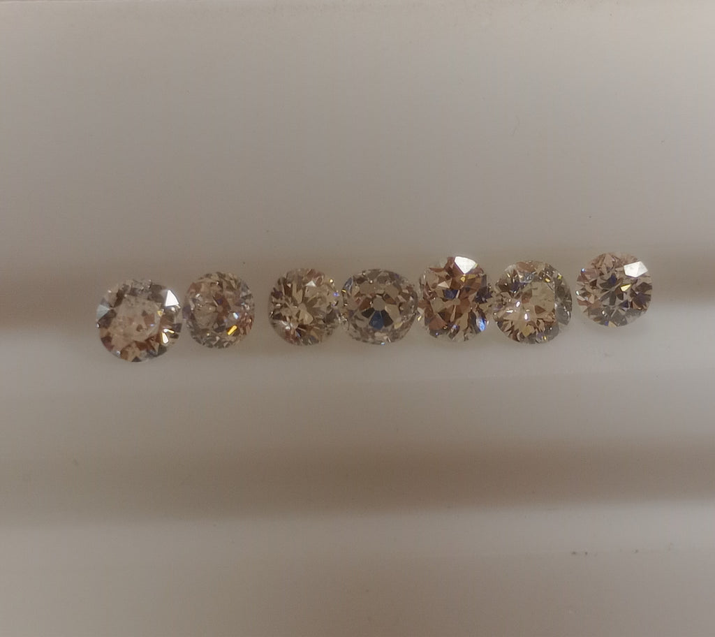 7 Old cut stones, 2.67 CTW, Average 0.40 SI+ HIJ