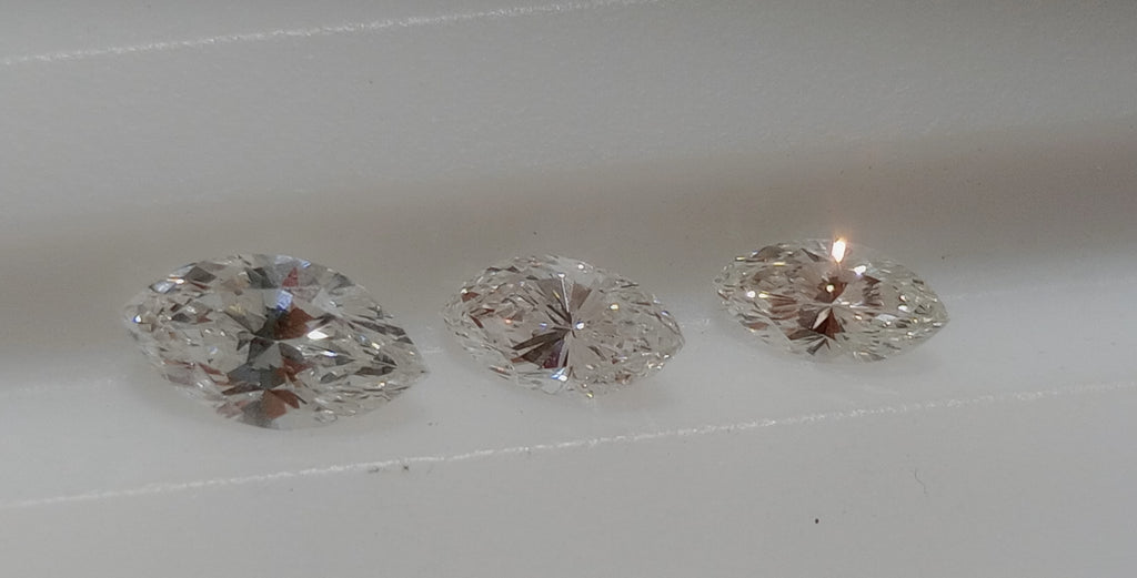 0.93 TCTW Marquise Cut Natural Diamonds (3) G-H VS-SI1