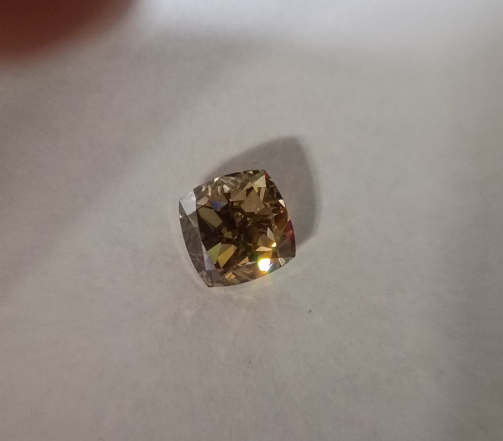 GIA 1.50 CT Natural Cushion Fancy Dark Yellowish Brown VS1 EX VG