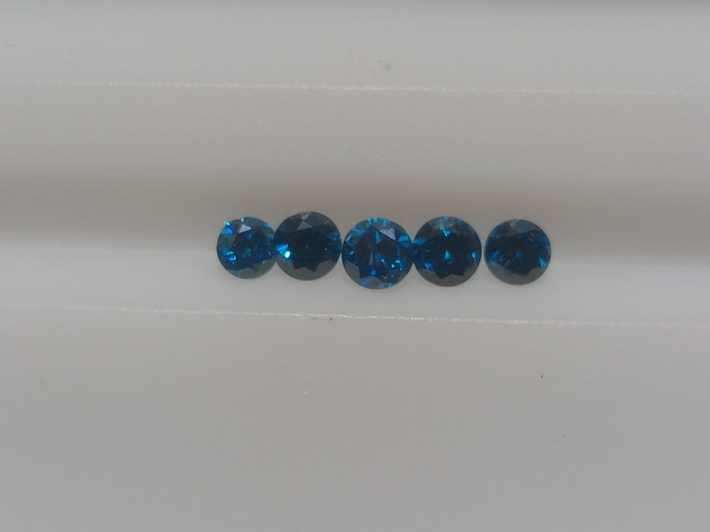 0.57 CTTW Round Blue Treated Natural Diamonds (5)  I1-I2