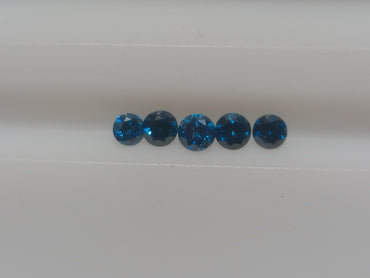 0.57 CTTW Round Blue Treated Natural Diamonds (5)  I1-I2