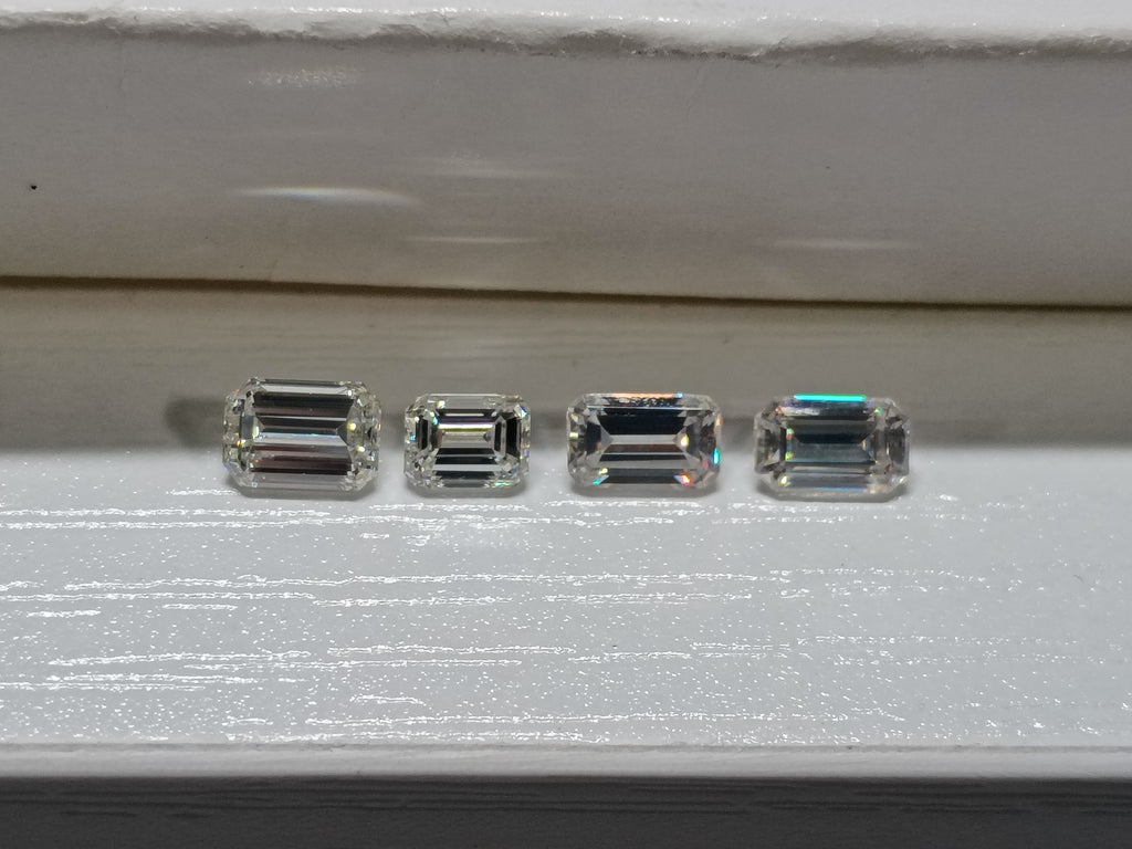 1.24 TCTW Emerald Cut Natural Diamond Parcel (4) White SI