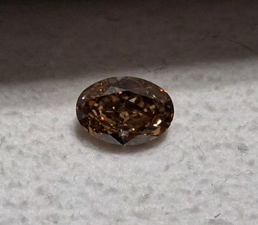 GIA 0.73 CT Natural Oval MB Fancy Yellow-Brown VS2 EX VG