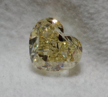 3.23 CT GIA Modified Heart Shaped Natural Diamond W-X VVS1 Beautiful Yellow