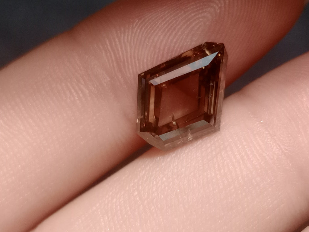4.11 CT GIA Modified Kite Portrait Cut Natural Diamond Fancy Dark Orangy Brown I1