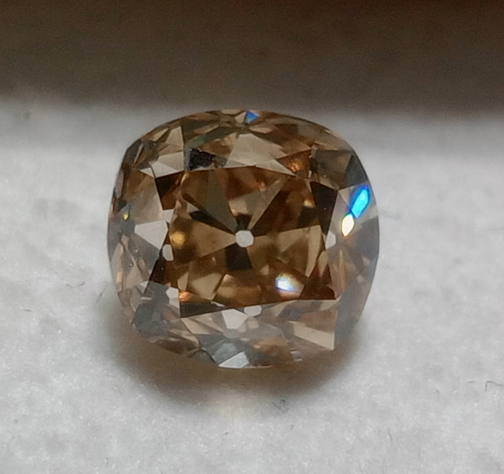 1.71 CT GIA Cushion Brilliant Natural Diamond Fancy Yellowish Brown SI1