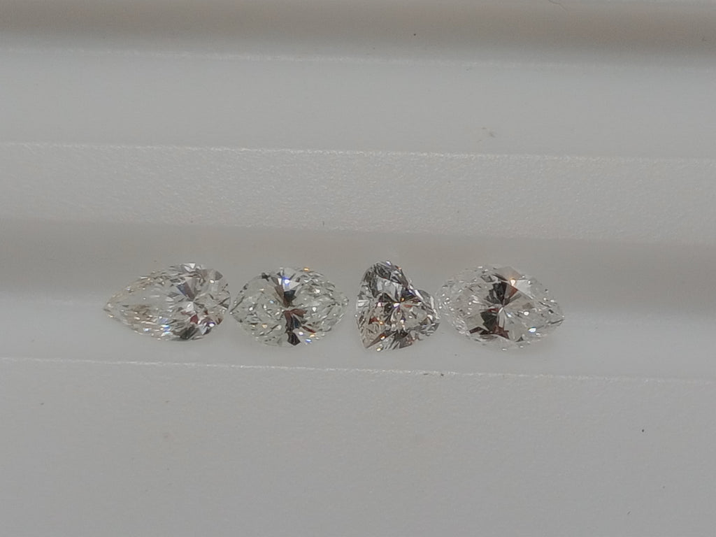 1.31 CTTW Fancy Cut Natural Diamonds Mix (4) G-H-I SI1+