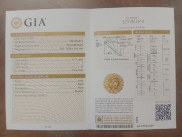 0.77 Round Brilliant Natural diamond I I1 GIA