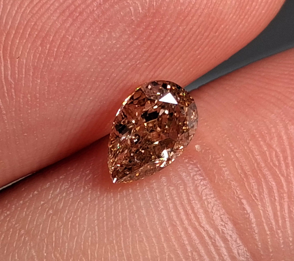 1 CT Natural Pink-brown Pear Cut I1