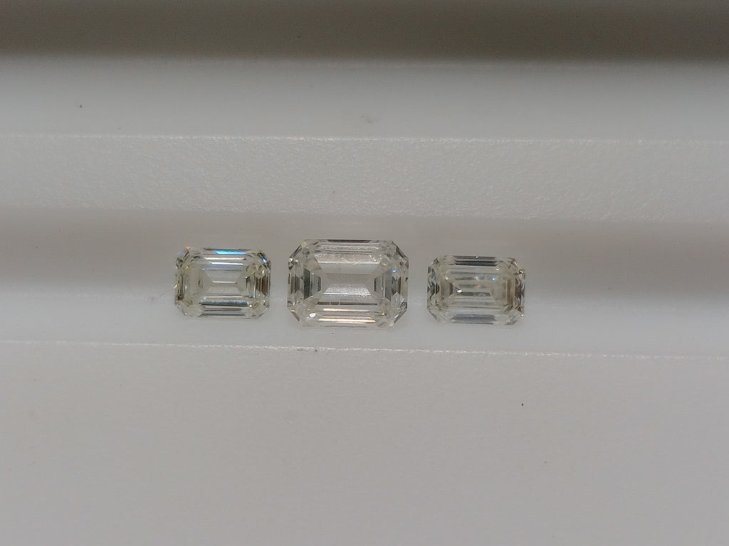 1.24 CTW Emerald Cut Natural Diamonds (3) H-I VS