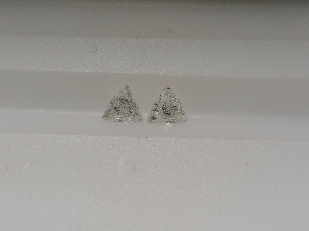 0.28 CTTW Trilliant Cut Natural Diamond Pair G-H SI+