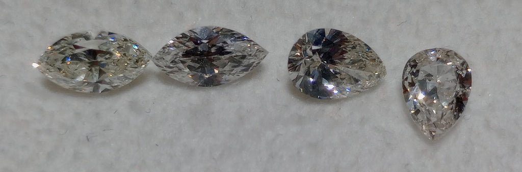 1.81 TCTW Pear Shape and Marquise Cut Natural Diamonds (4) H-I VS-SI