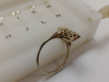 Antique ring with EST 0.80 CT SI+ white Old cut Diamonds