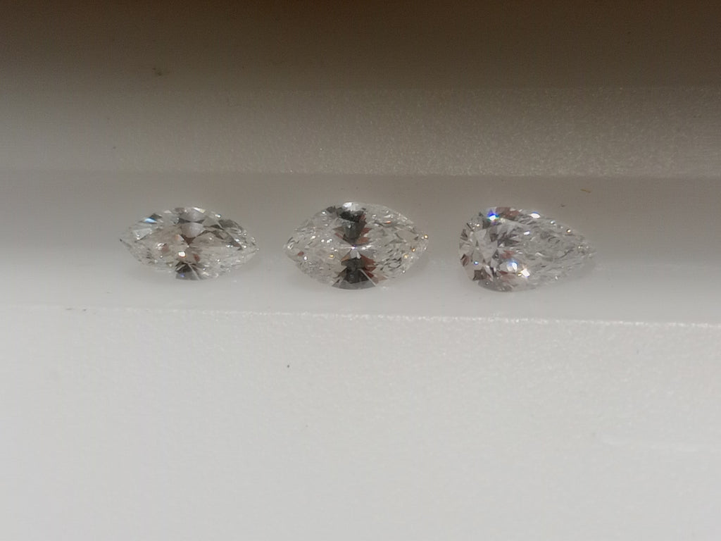 0.94 CTW Fancy Cut Natural Diamond Parcel 2 Marquise 1 Pear Shape G SI1