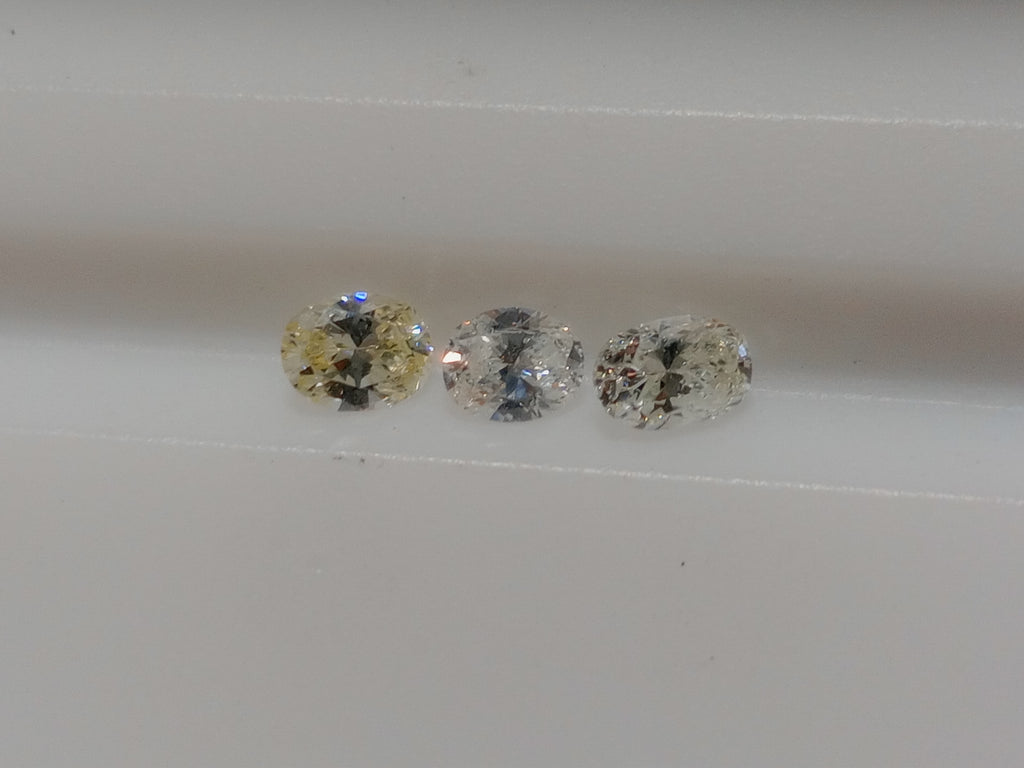 0.66 CTW Oval Shaped Natural Diamonds (3)  Si1-SI2