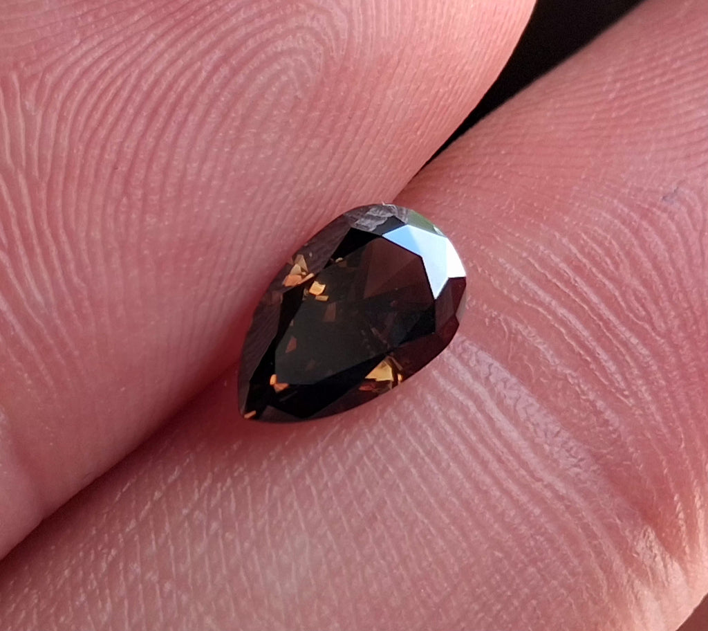 1.01 CT Natural Dark Orangish-Red SI+ Pear Cut Diamond