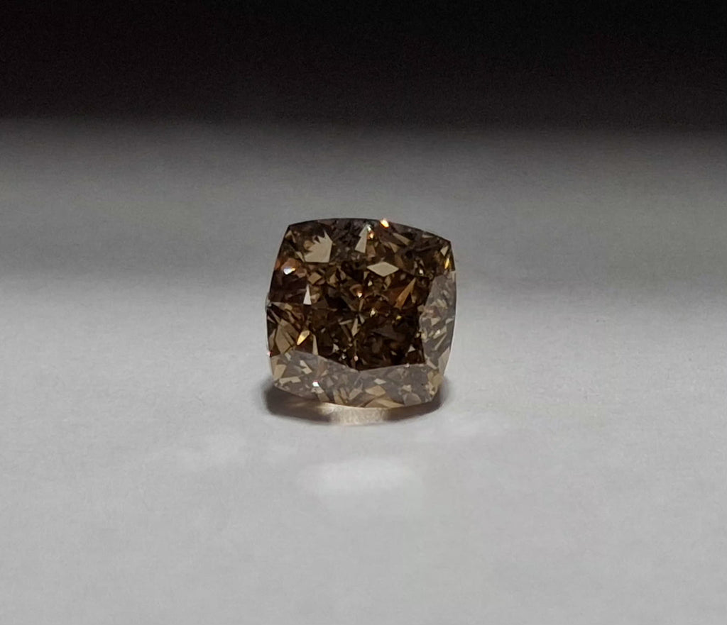 GIA 1.00 CT Natural Cushion Fancy Yellow-Brown VS2 EX VG