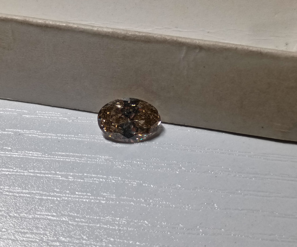 1.51 CT Natural Oval Brilliant Brown I1-I2 Lively Imperfect