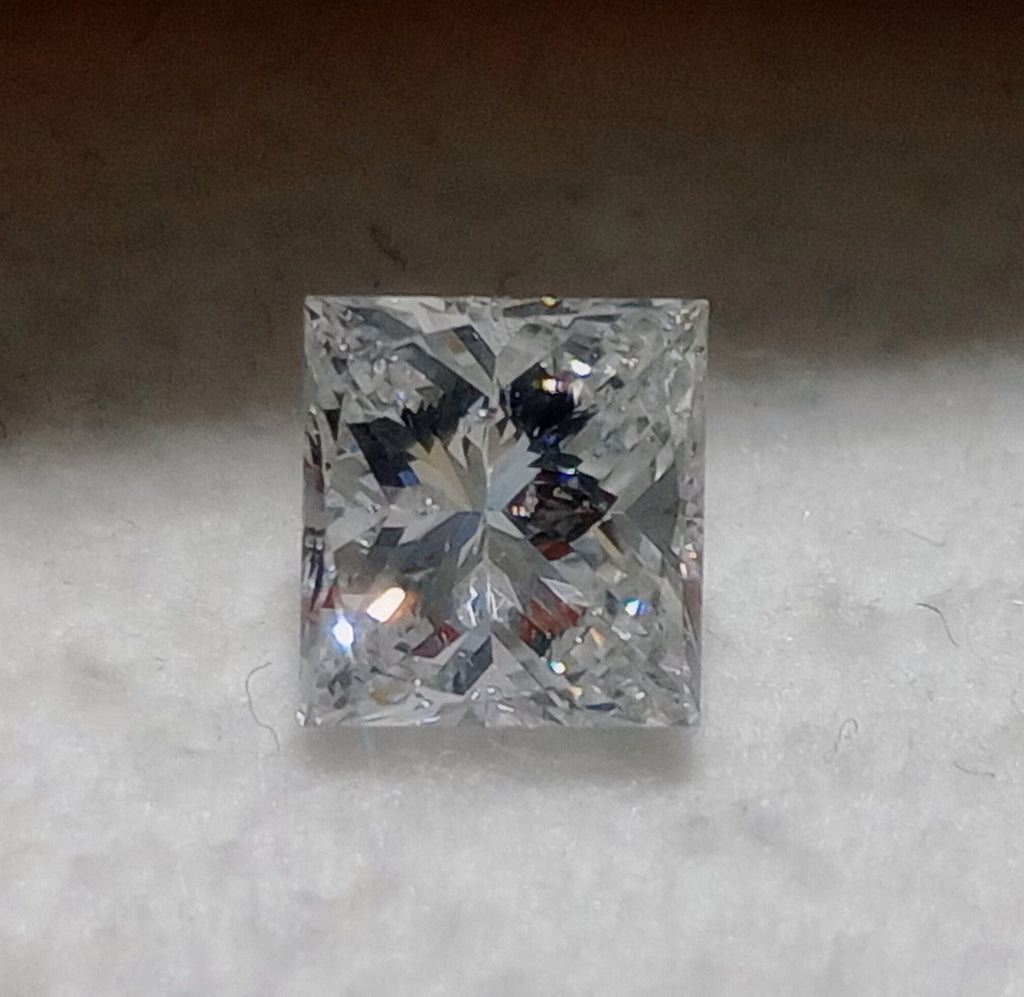 0.58 CT Princess Cut Natural Diamond E-F SI2